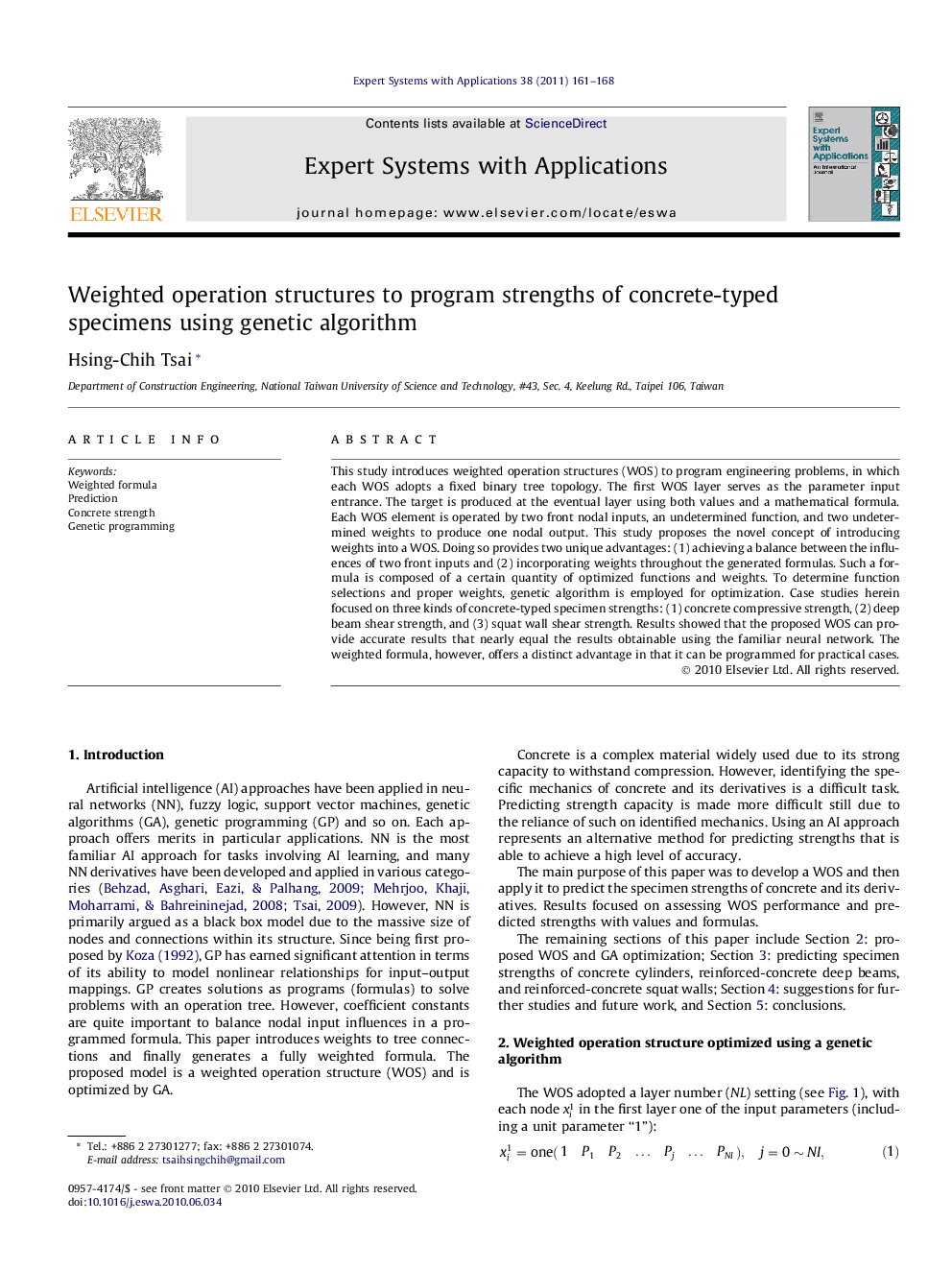 Weighted operation structures to program strengths of concrete-typed specimens using genetic algorithm