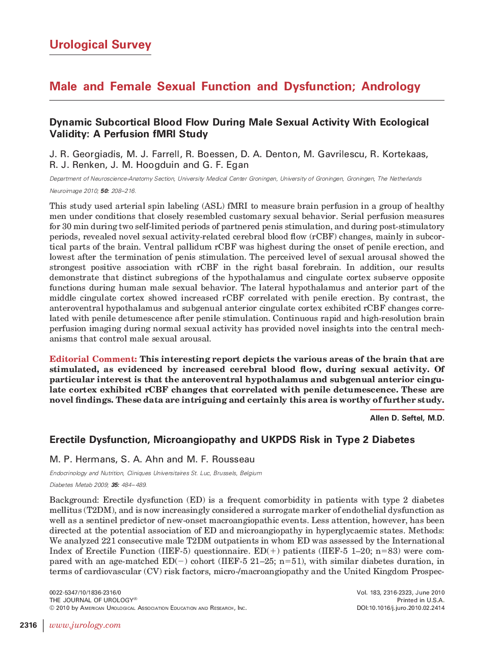 Male and Female Sexual Function and Dysfunction; Andrology