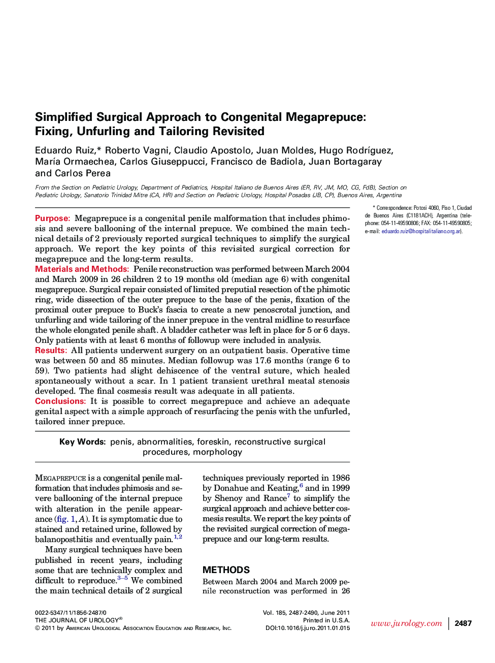 Simplified Surgical Approach to Congenital Megaprepuce: Fixing, Unfurling and Tailoring Revisited