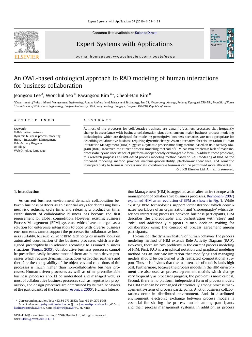 An OWL-based ontological approach to RAD modeling of human interactions for business collaboration