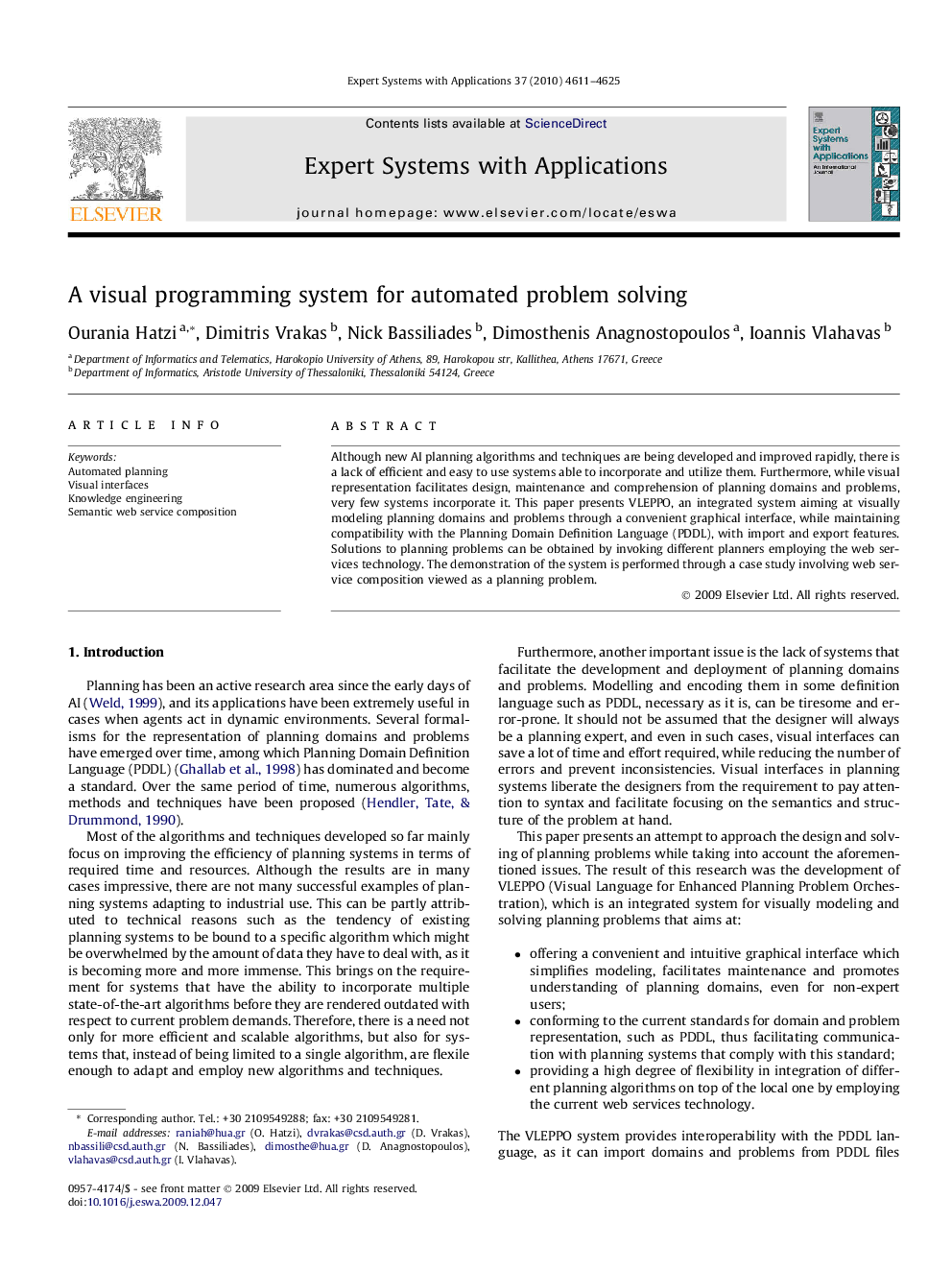 A visual programming system for automated problem solving