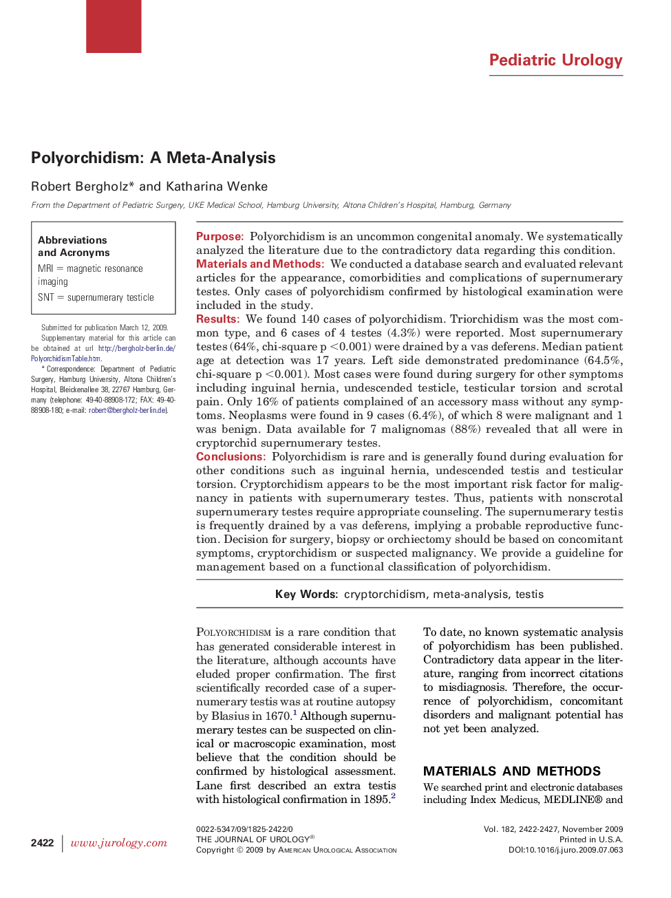 Polyorchidism: A Meta-Analysis 