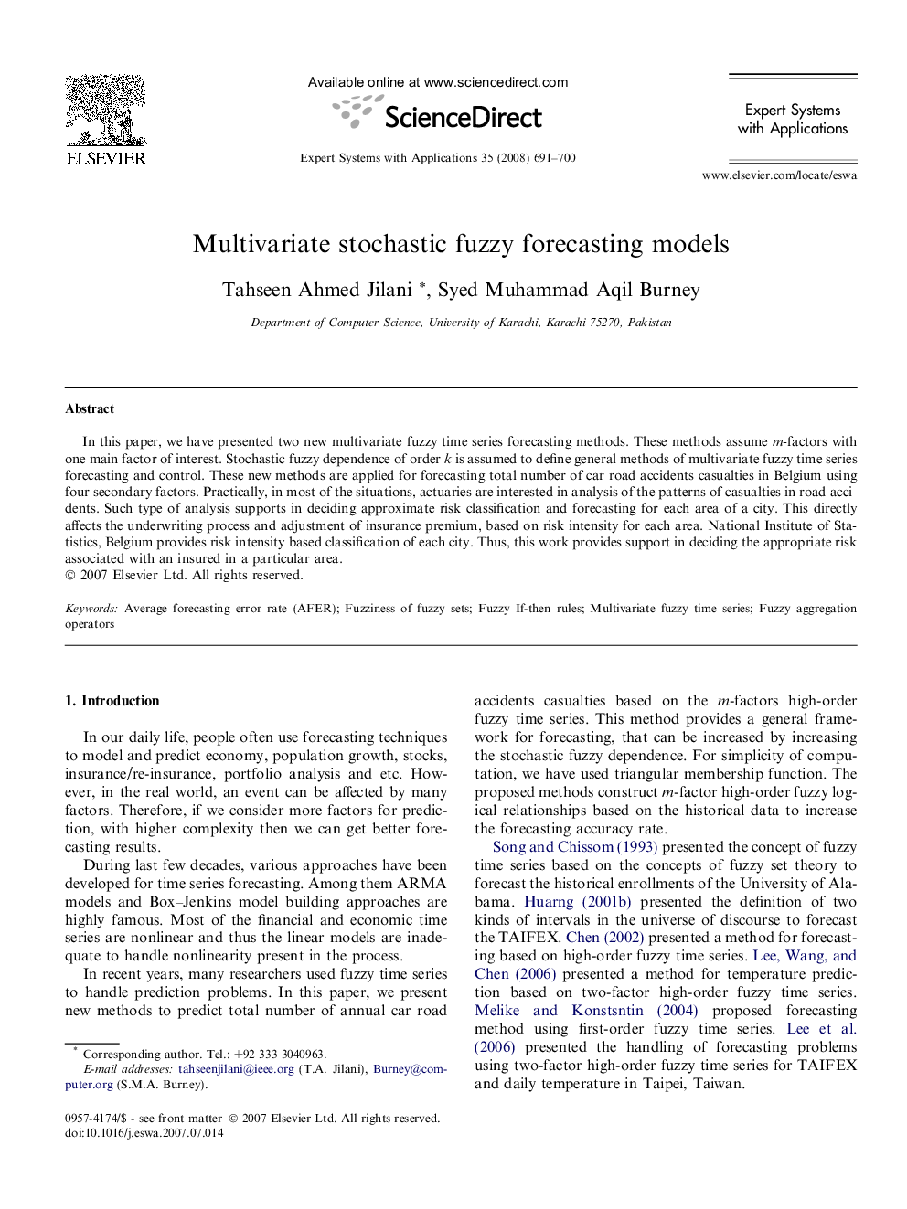 Multivariate stochastic fuzzy forecasting models