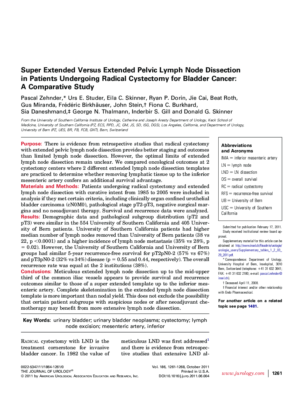 Super Extended Versus Extended Pelvic Lymph Node Dissection in Patients Undergoing Radical Cystectomy for Bladder Cancer: A Comparative Study 