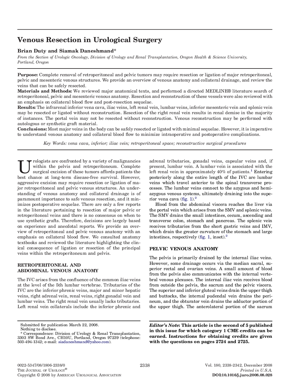 Venous Resection in Urological Surgery 