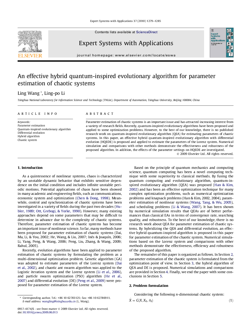 An effective hybrid quantum-inspired evolutionary algorithm for parameter estimation of chaotic systems