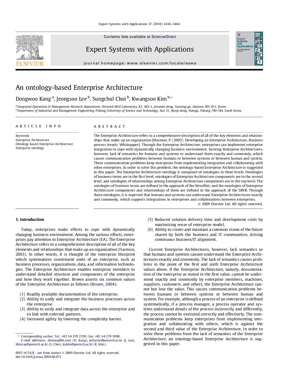 An ontology-based Enterprise Architecture