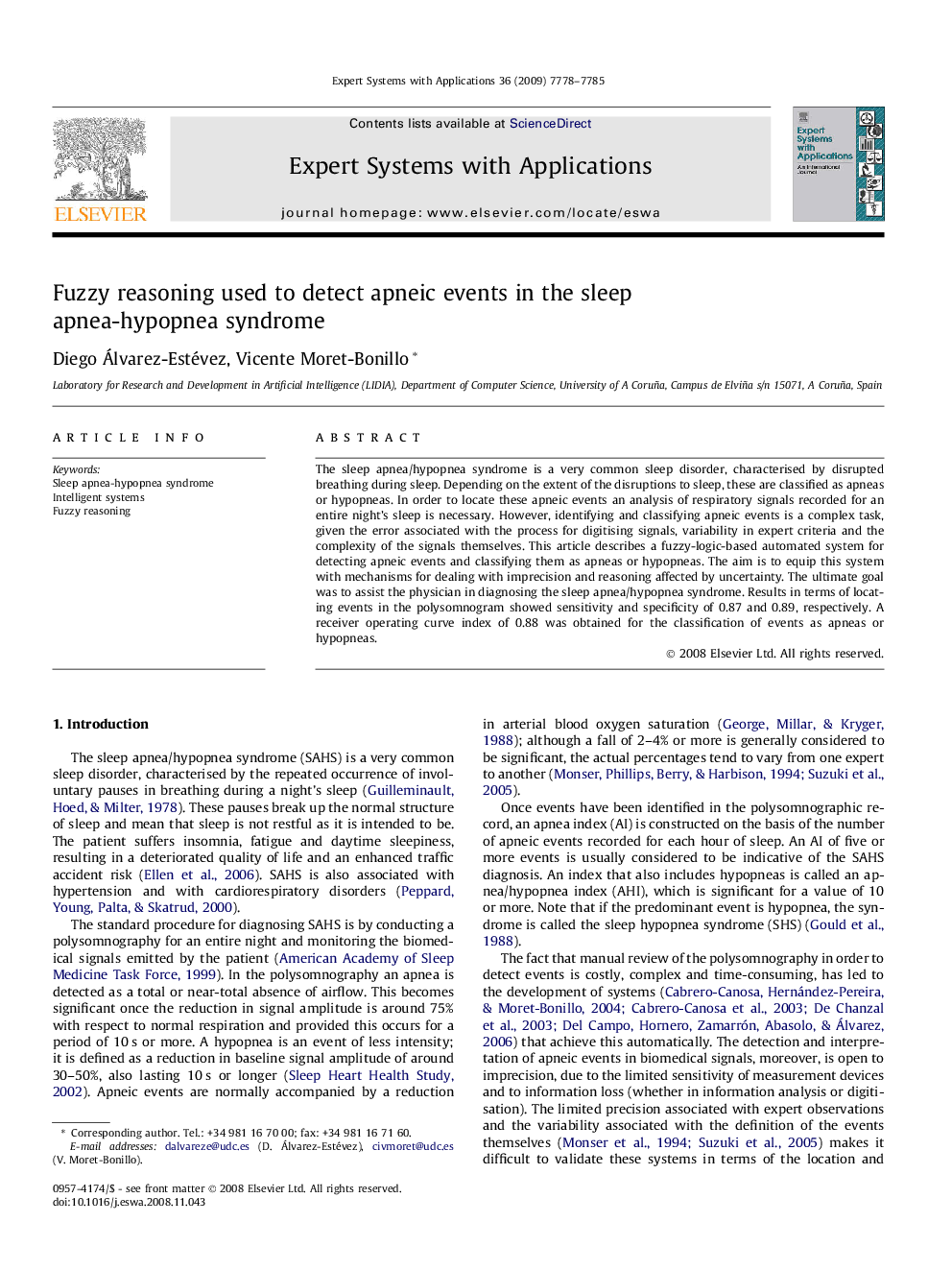 Fuzzy reasoning used to detect apneic events in the sleep apnea-hypopnea syndrome