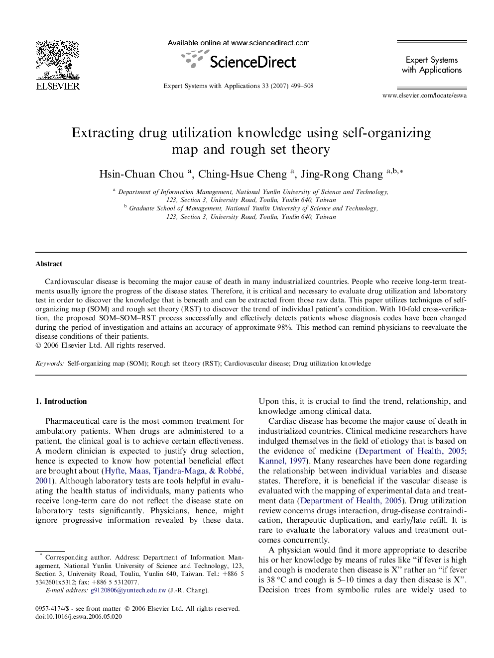 Extracting drug utilization knowledge using self-organizing map and rough set theory