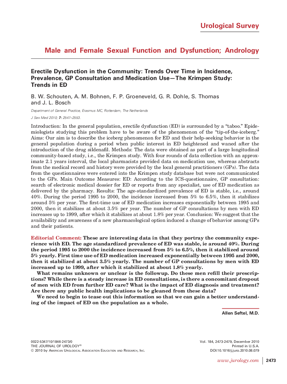 Male and Female Sexual Function and Dysfunction; Andrology