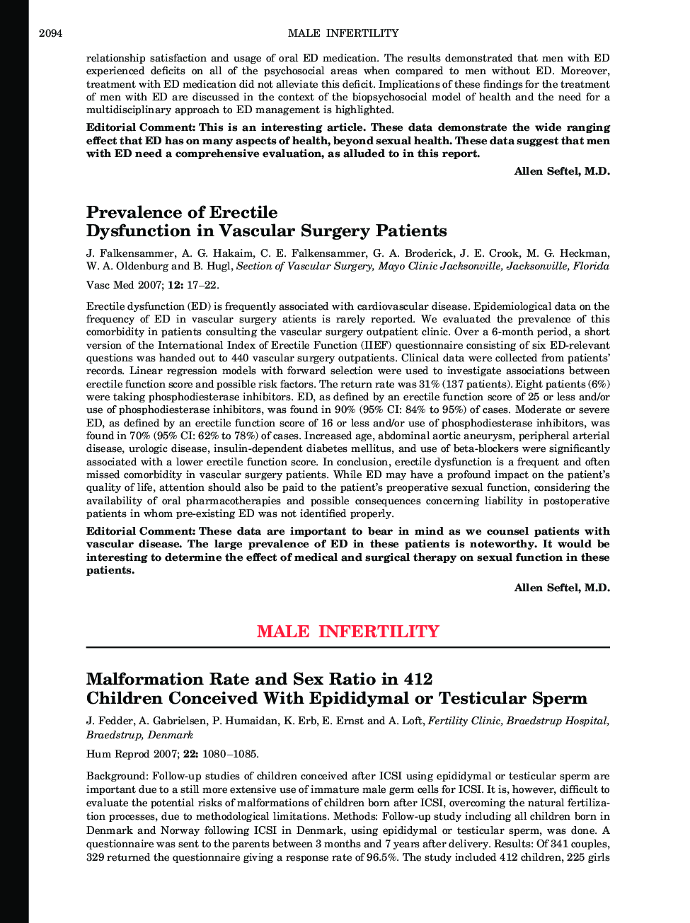 عکس صفحه اول مقاله: Male Infertility Male Infertility