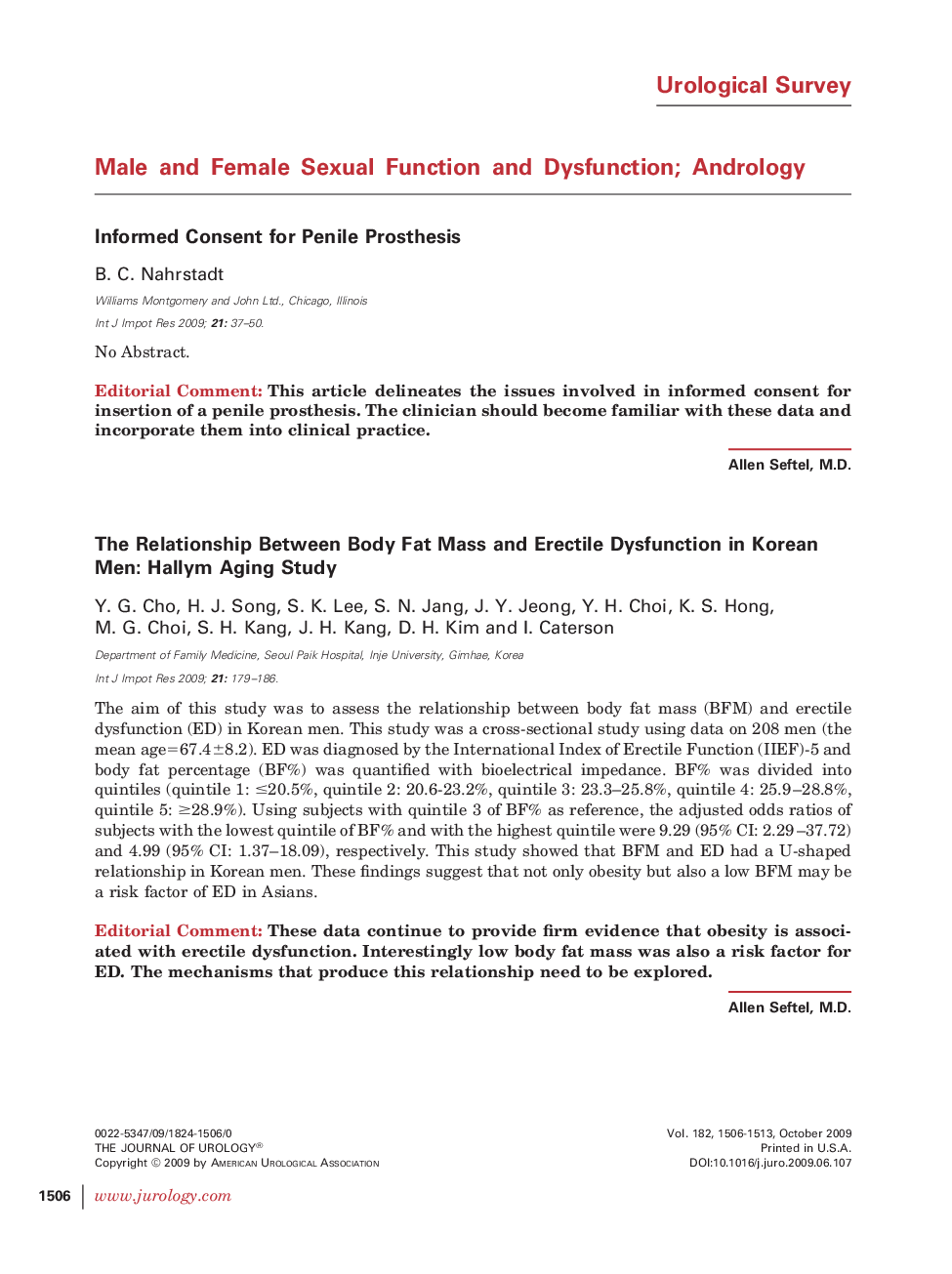 Male and Female Sexual Function and Dysfunction; Andrology