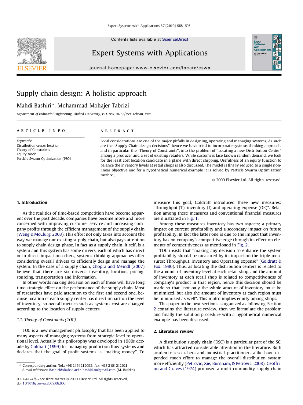 Supply chain design: A holistic approach