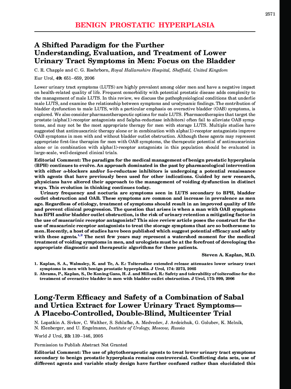 Benign Prostatic Hyperplasia