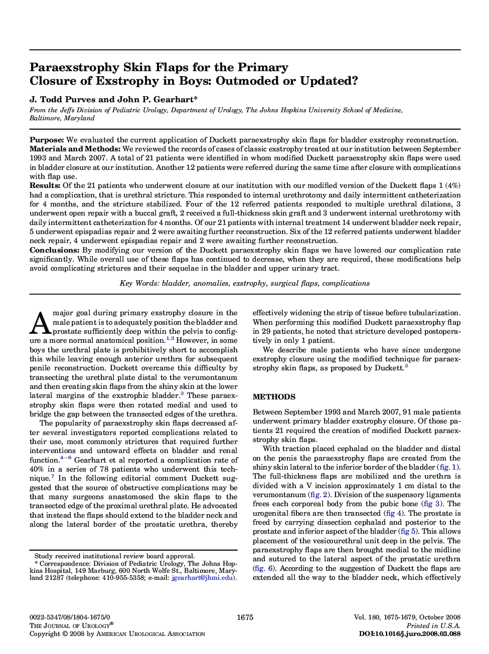 Paraexstrophy Skin Flaps for the Primary Closure of Exstrophy in Boys: Outmoded or Updated? 