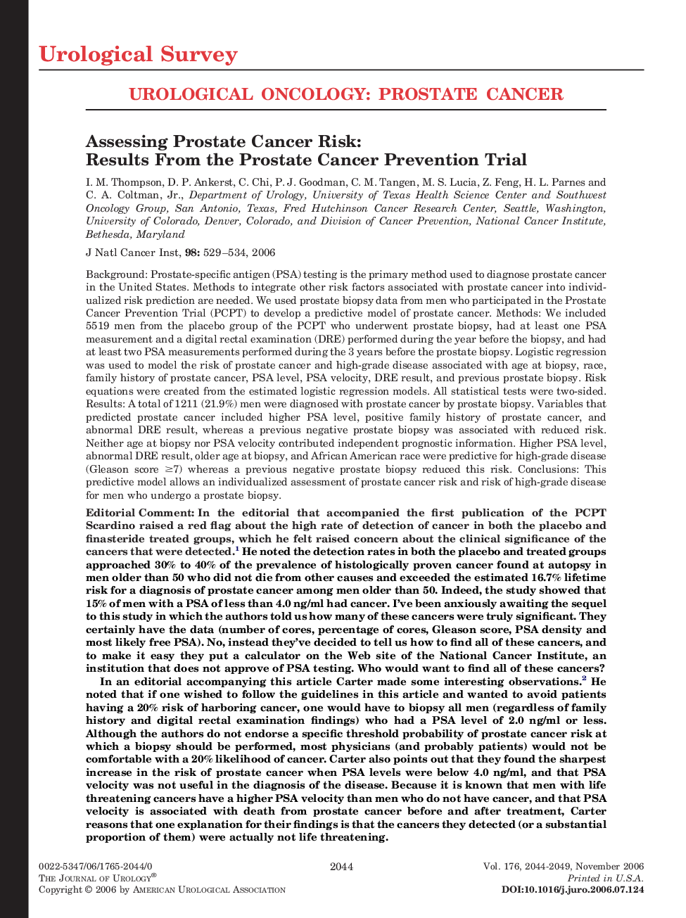 Urological Oncology: Prostate Cancer