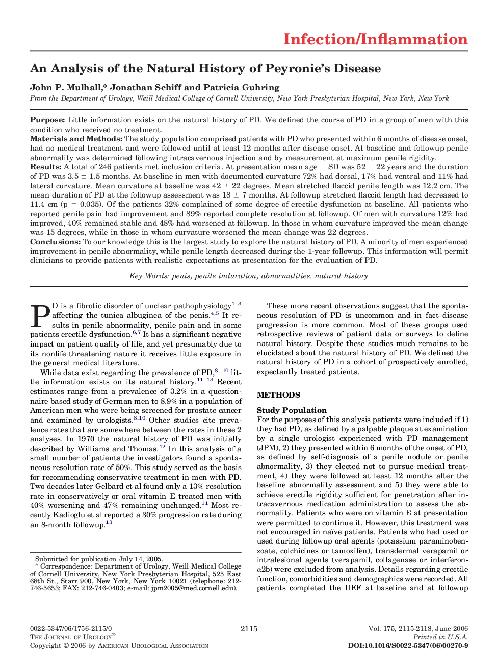 An Analysis of the Natural History of Peyronie’s Disease