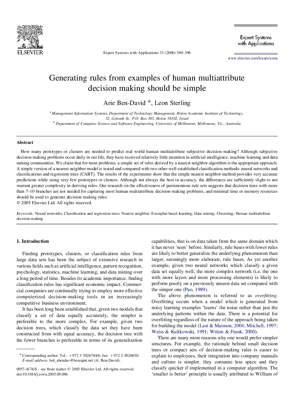 Generating rules from examples of human multiattribute decision making should be simple