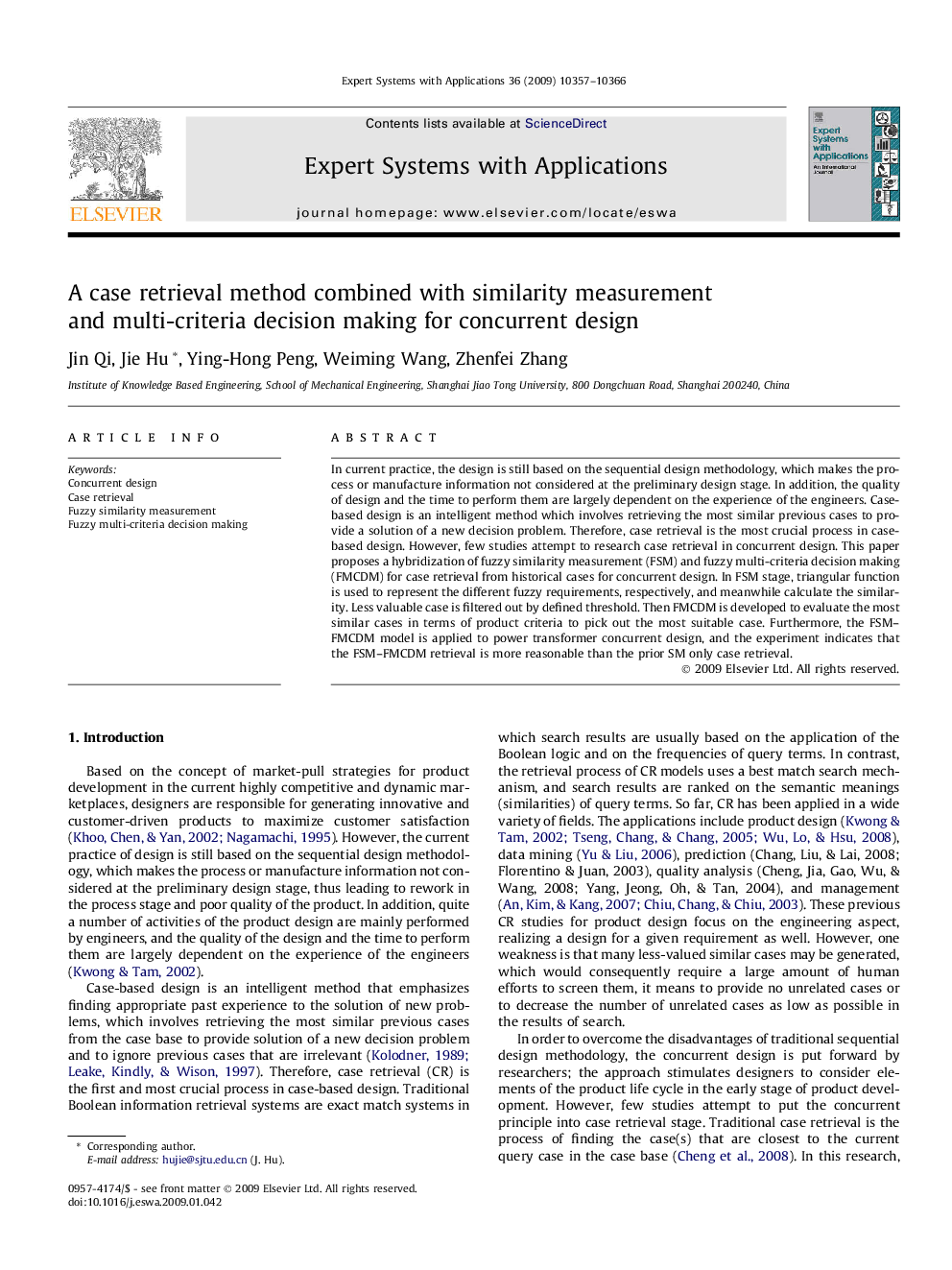 A case retrieval method combined with similarity measurement and multi-criteria decision making for concurrent design