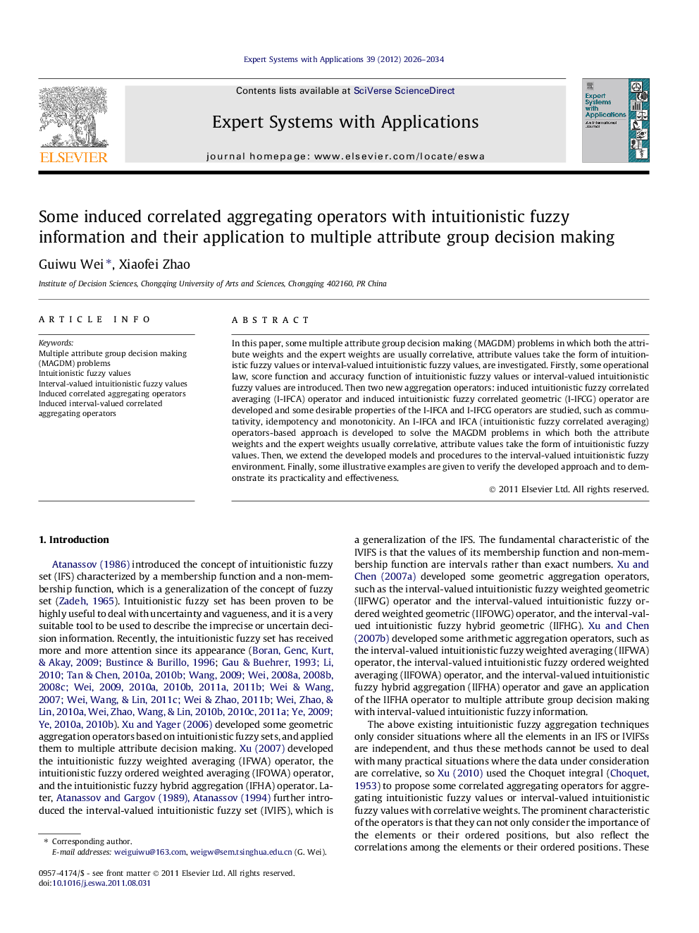 Some induced correlated aggregating operators with intuitionistic fuzzy information and their application to multiple attribute group decision making