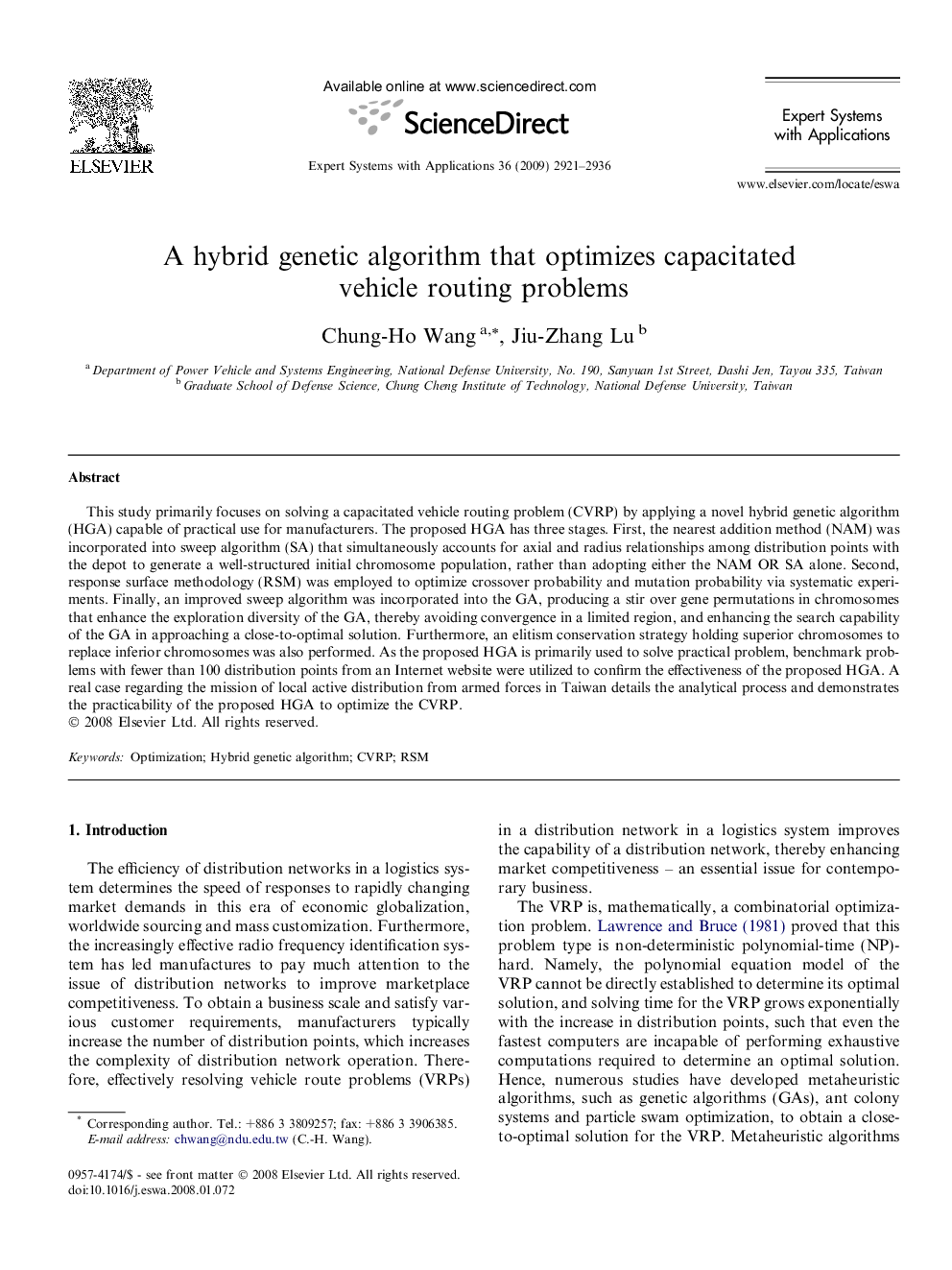 A hybrid genetic algorithm that optimizes capacitated vehicle routing problems