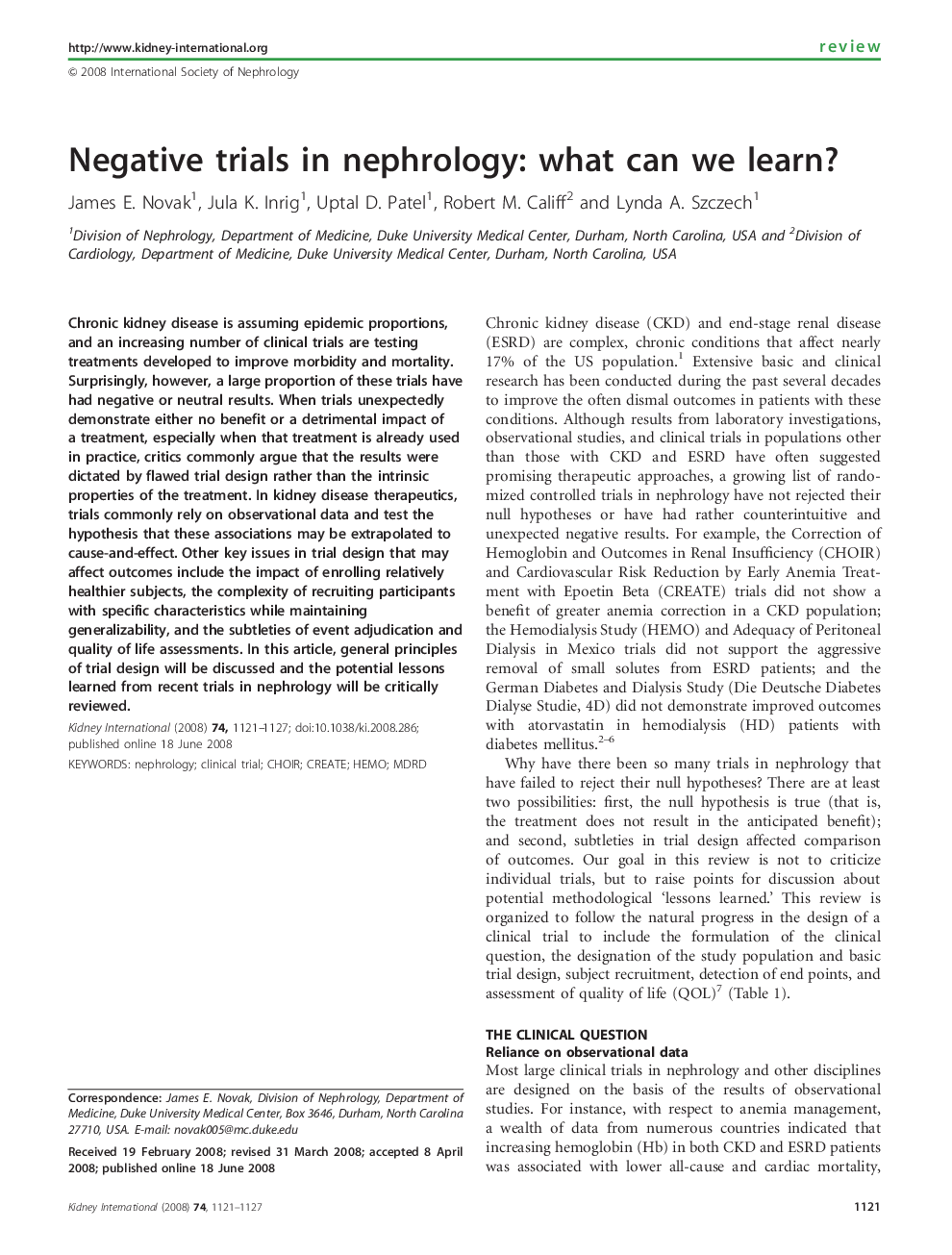 Negative trials in nephrology: what can we learn?