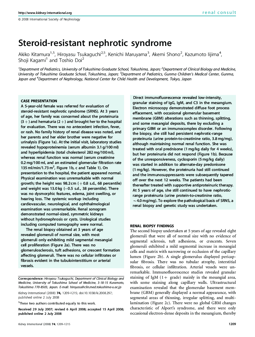 Steroid-resistant nephrotic syndrome