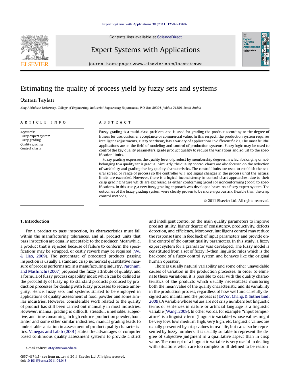 Estimating the quality of process yield by fuzzy sets and systems