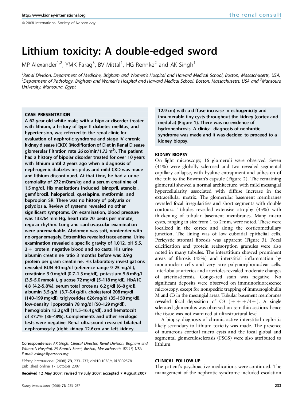 Lithium toxicity: A double-edged sword