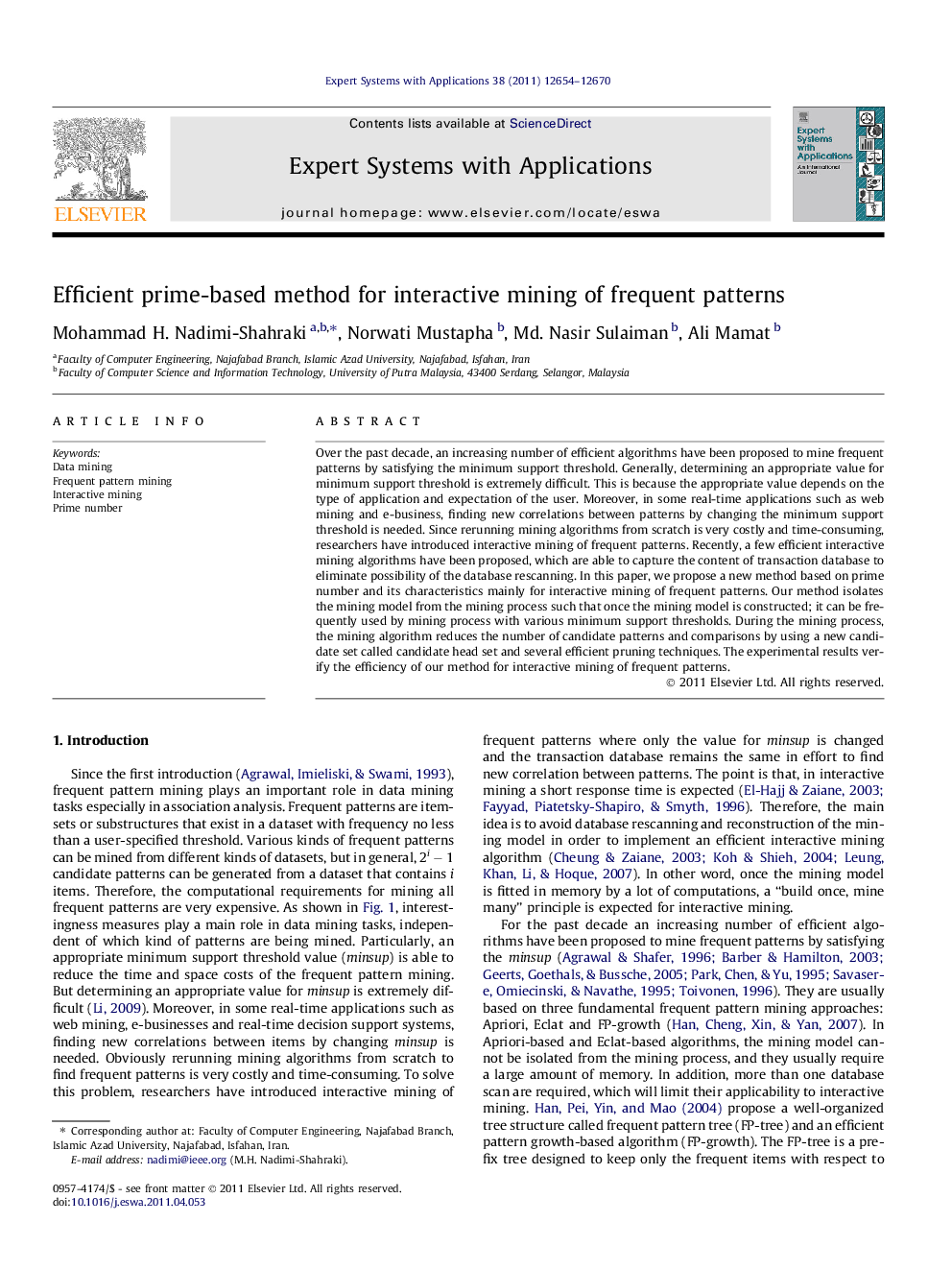 Efficient prime-based method for interactive mining of frequent patterns