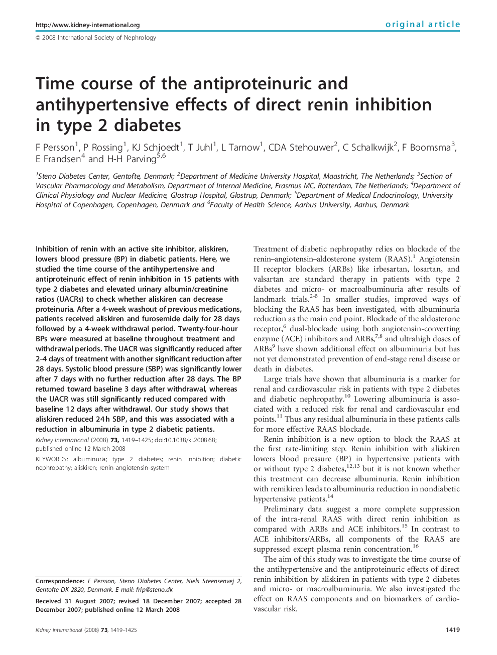 Time course of the antiproteinuric and antihypertensive effects of direct renin inhibition in type 2 diabetes