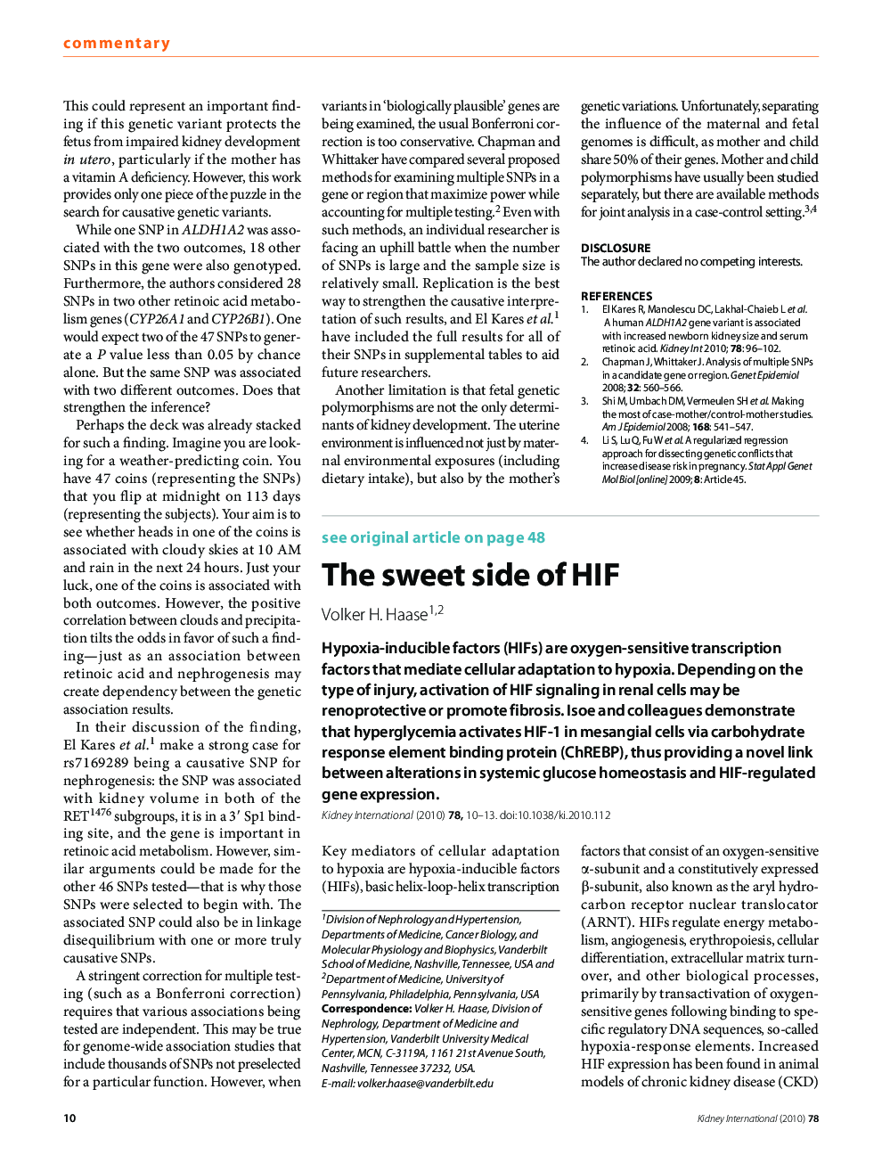 The sweet side of HIF 