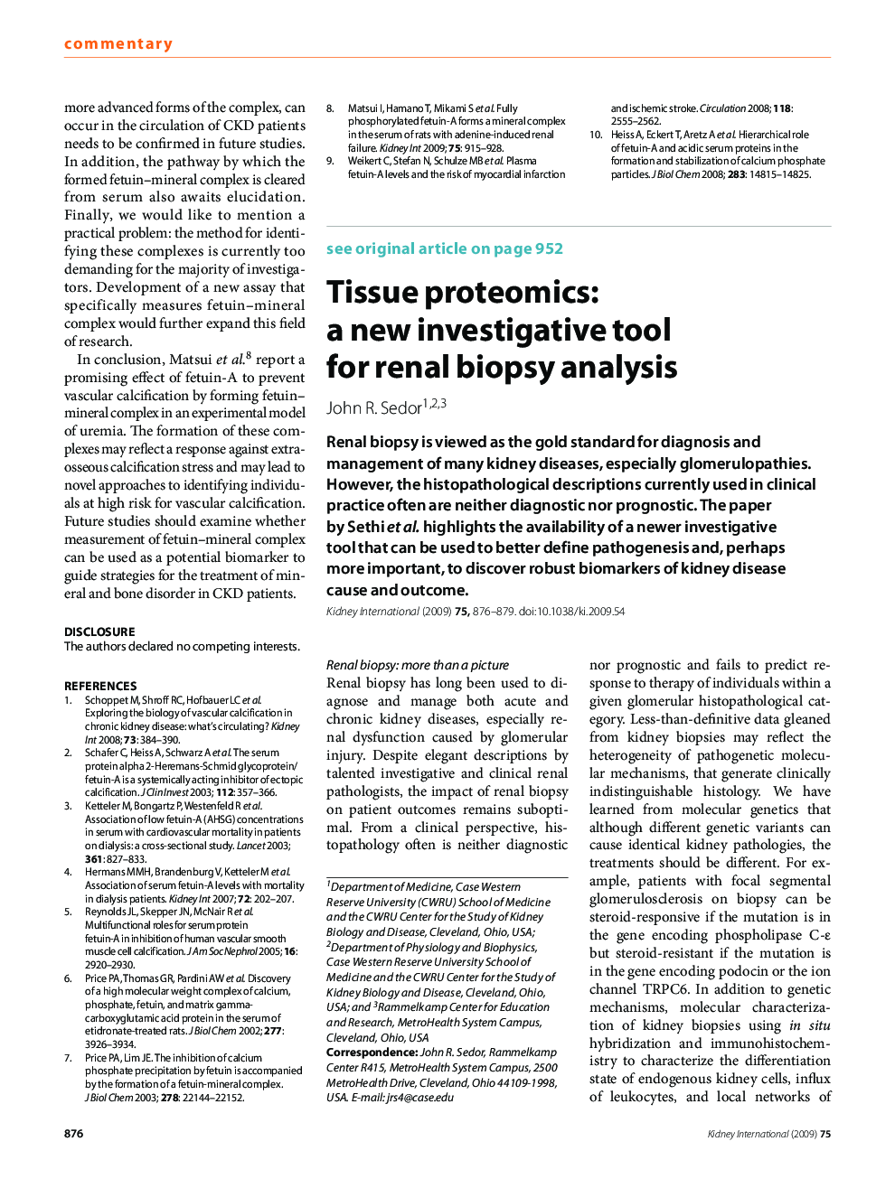 Tissue proteomics: a new investigative tool for renal biopsy analysis