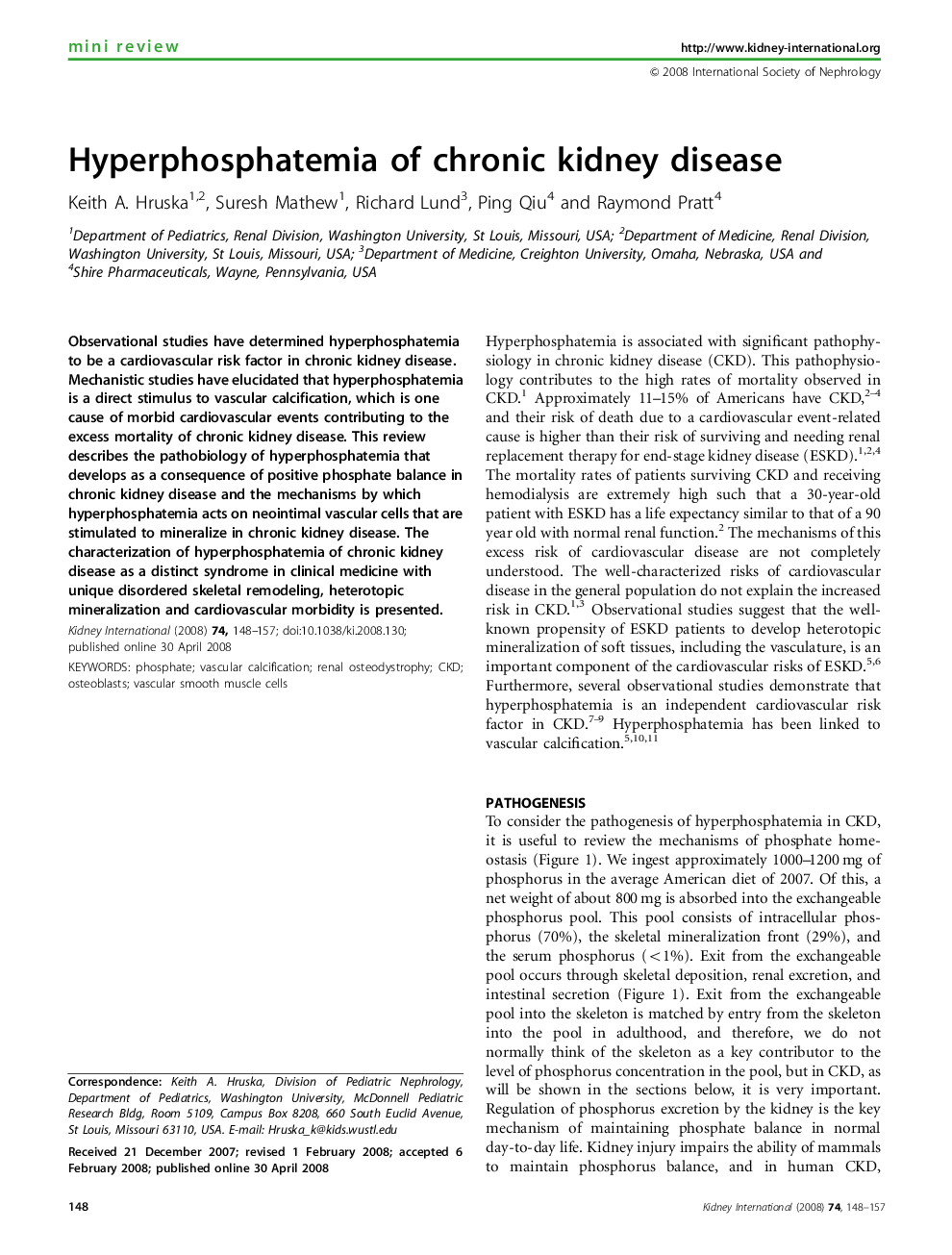 Hyperphosphatemia of chronic kidney disease 