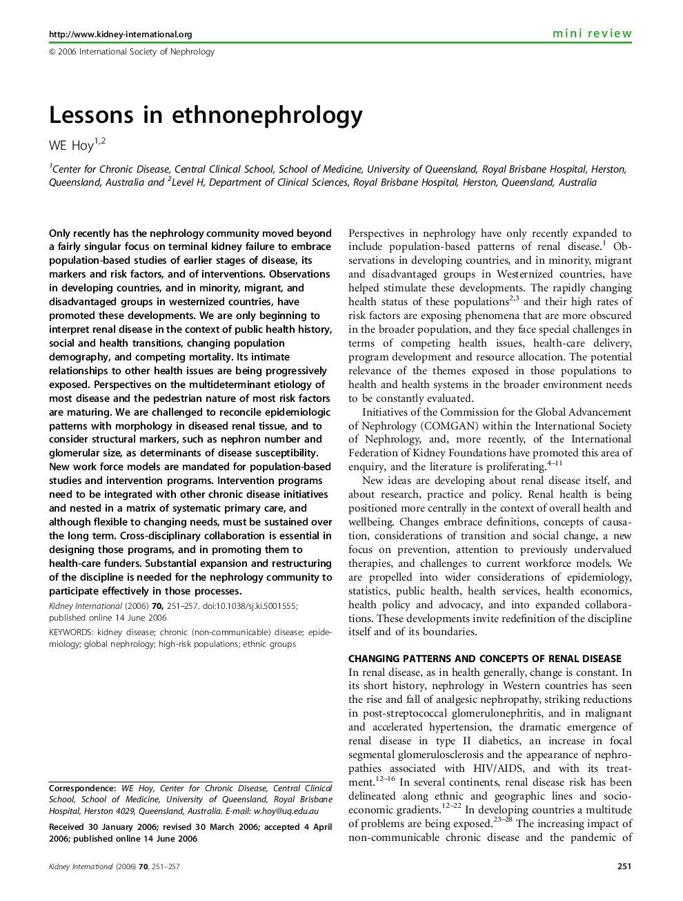 Lessons in ethnonephrology