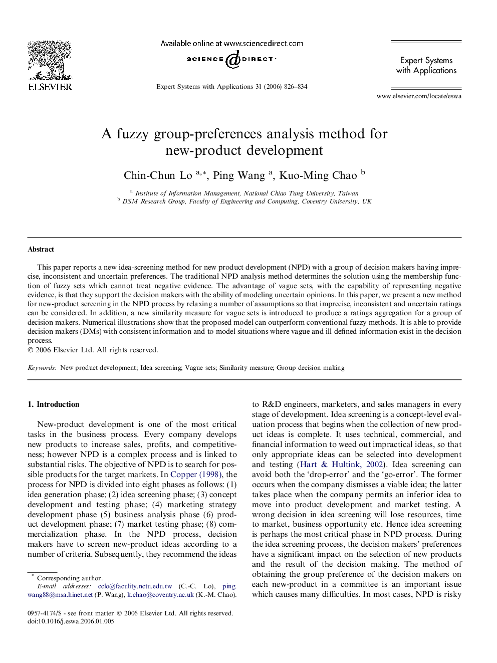 A fuzzy group-preferences analysis method for new-product development