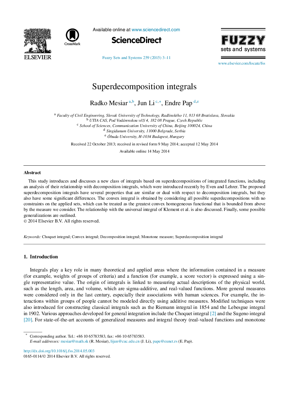 Superdecomposition integrals