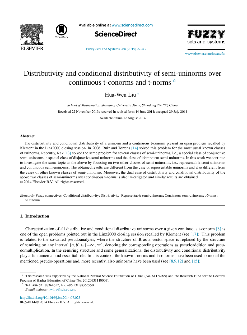 Distributivity and conditional distributivity of semi-uninorms over continuous t-conorms and t-norms 