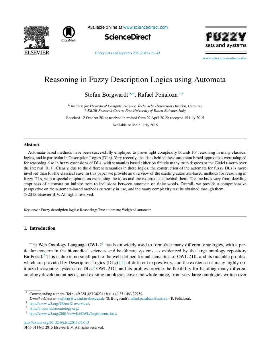 Reasoning in Fuzzy Description Logics using Automata