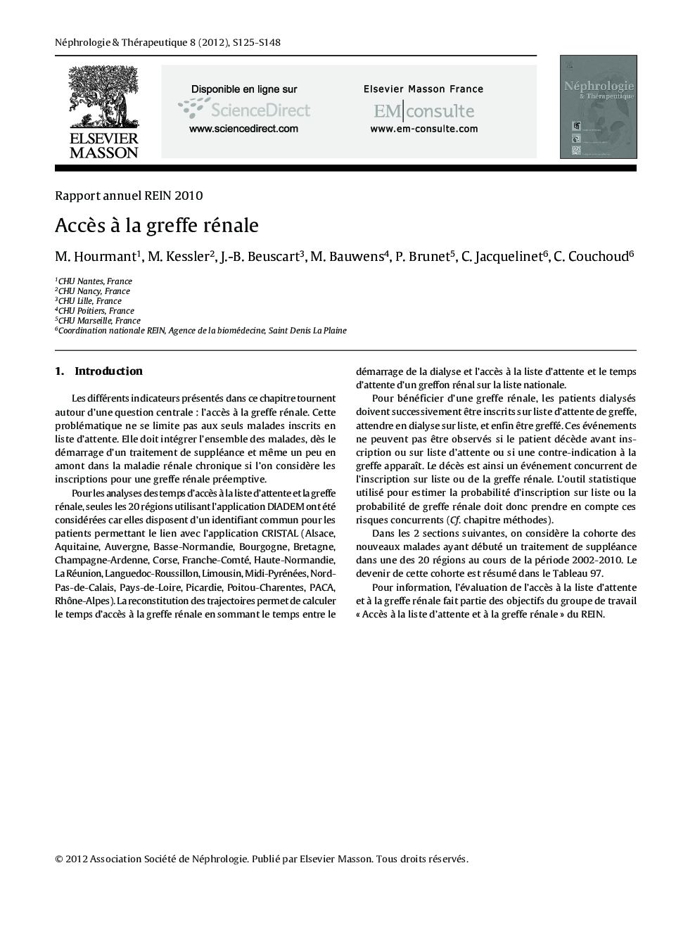 AccÃ¨s Ã  la greffe rénale