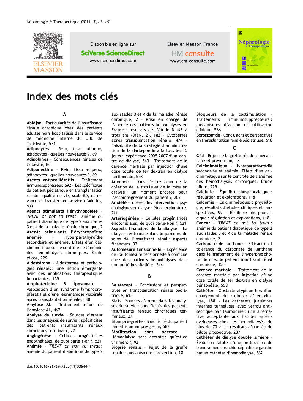 Index des mots cles