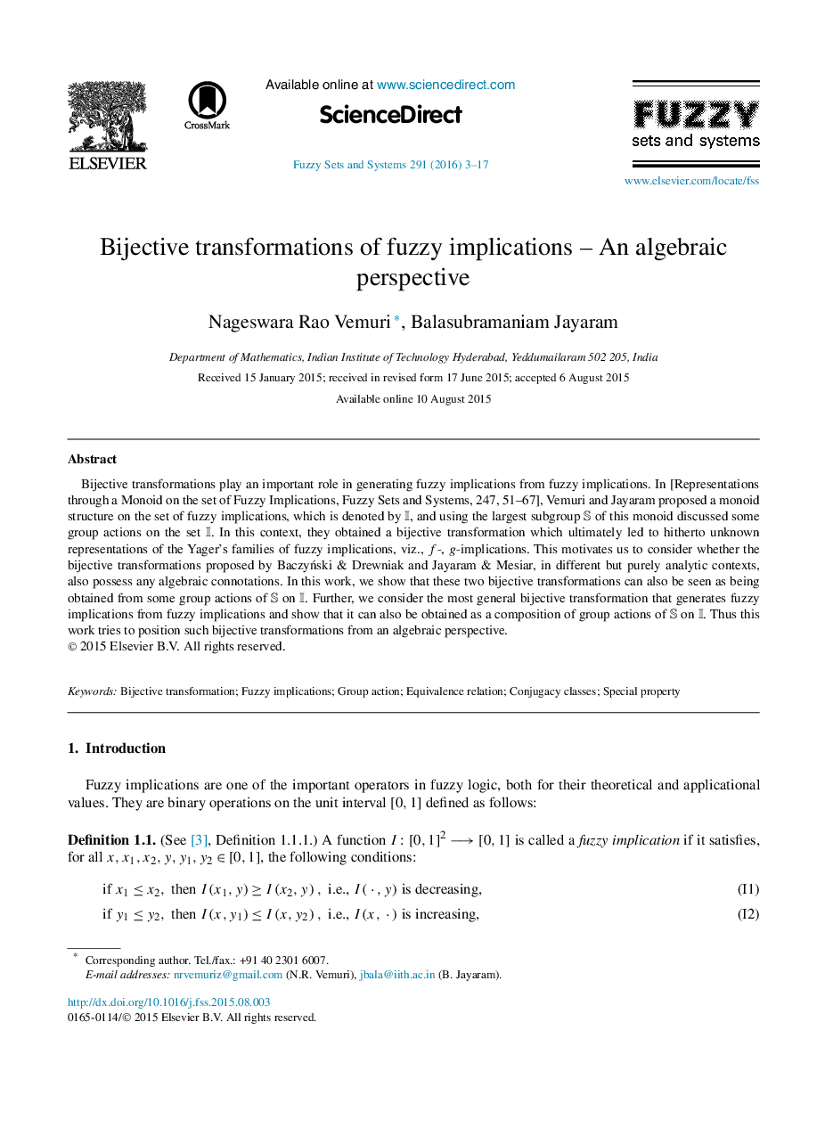 Bijective transformations of fuzzy implications – An algebraic perspective