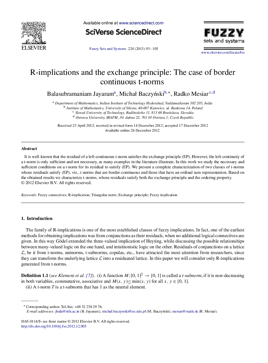 R-implications and the exchange principle: The case of border continuous t-norms