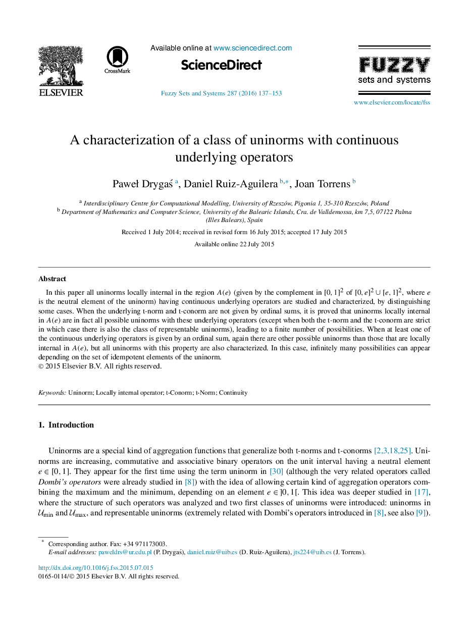 توصیف یک طبقه از یکنواختی با اپراتورهای پایه مستمر 