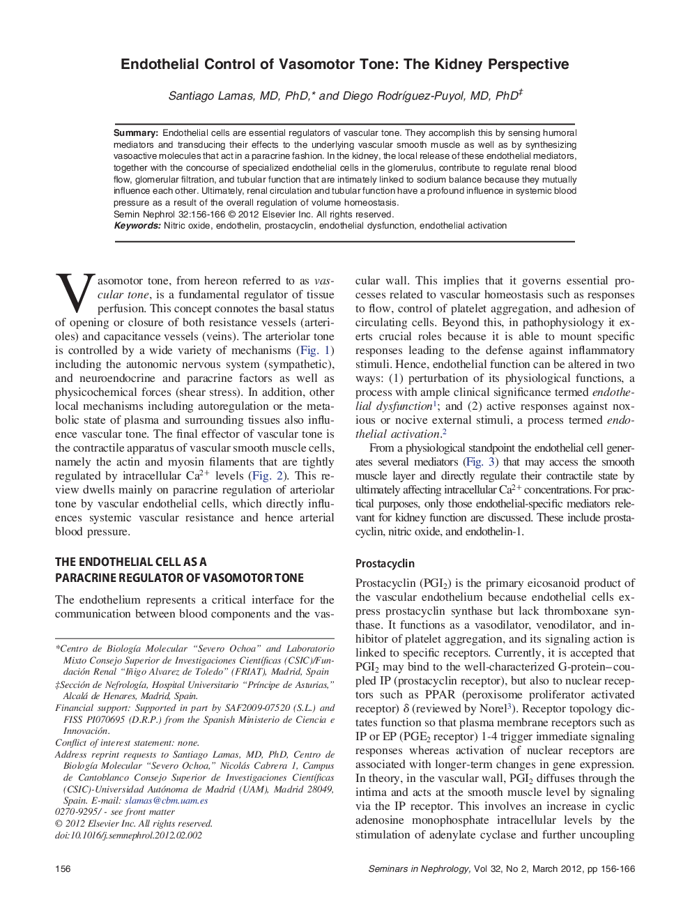 Endothelial Control of Vasomotor Tone: The Kidney Perspective 