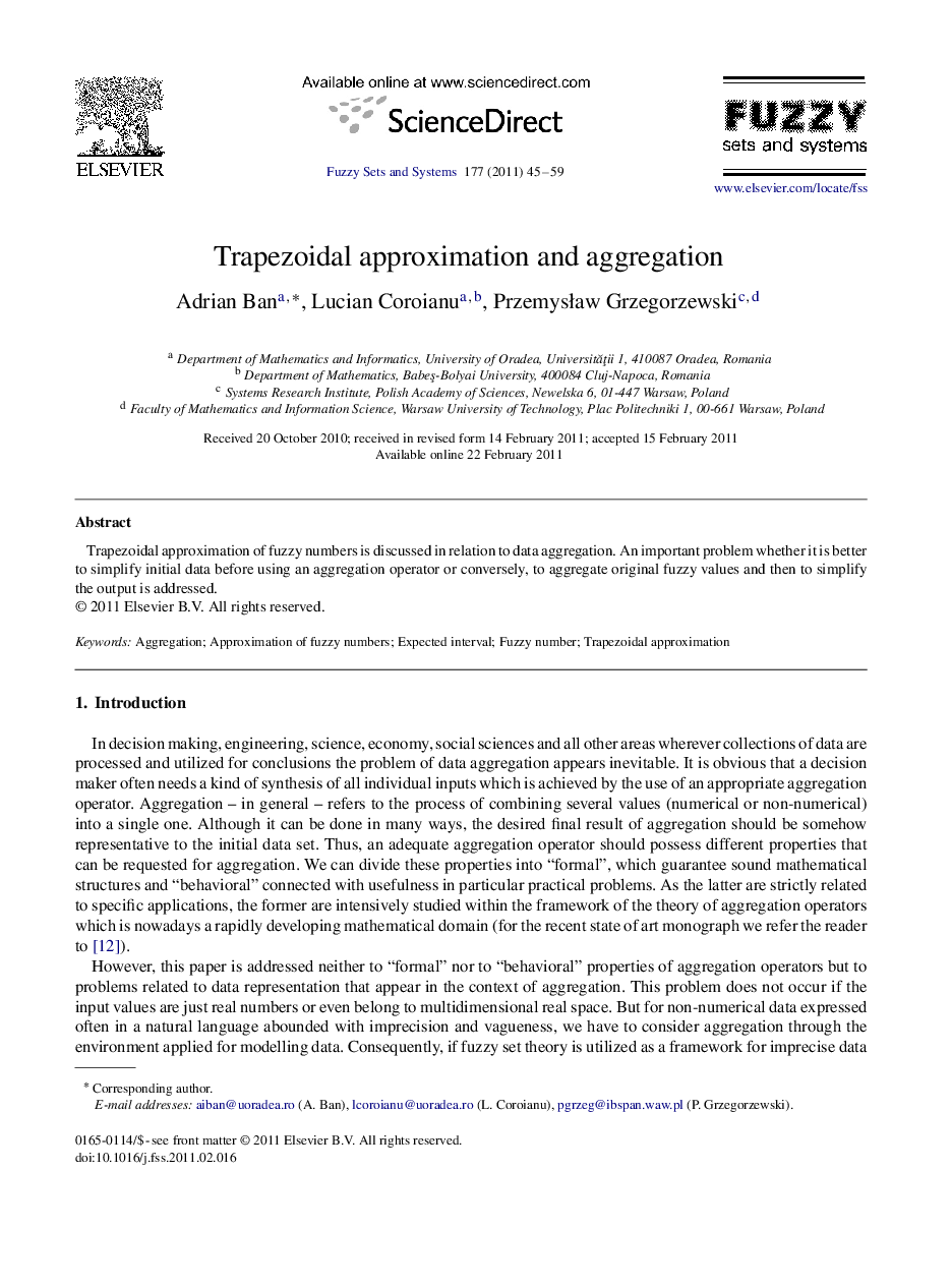 Trapezoidal approximation and aggregation