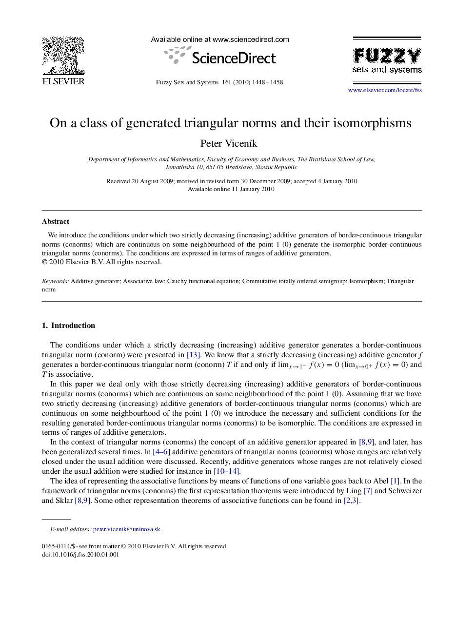 On a class of generated triangular norms and their isomorphisms