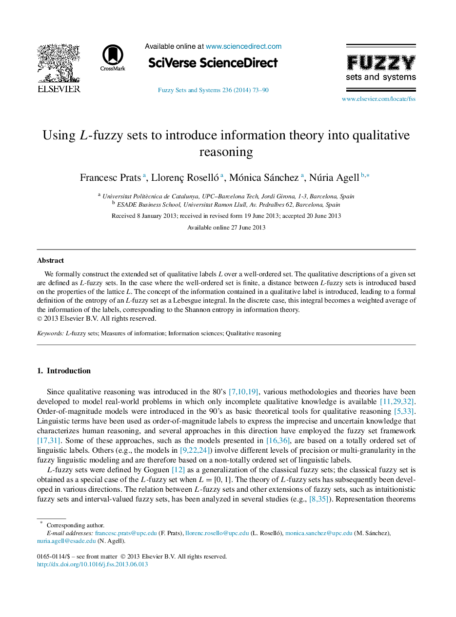 Using L-fuzzy sets to introduce information theory into qualitative reasoning