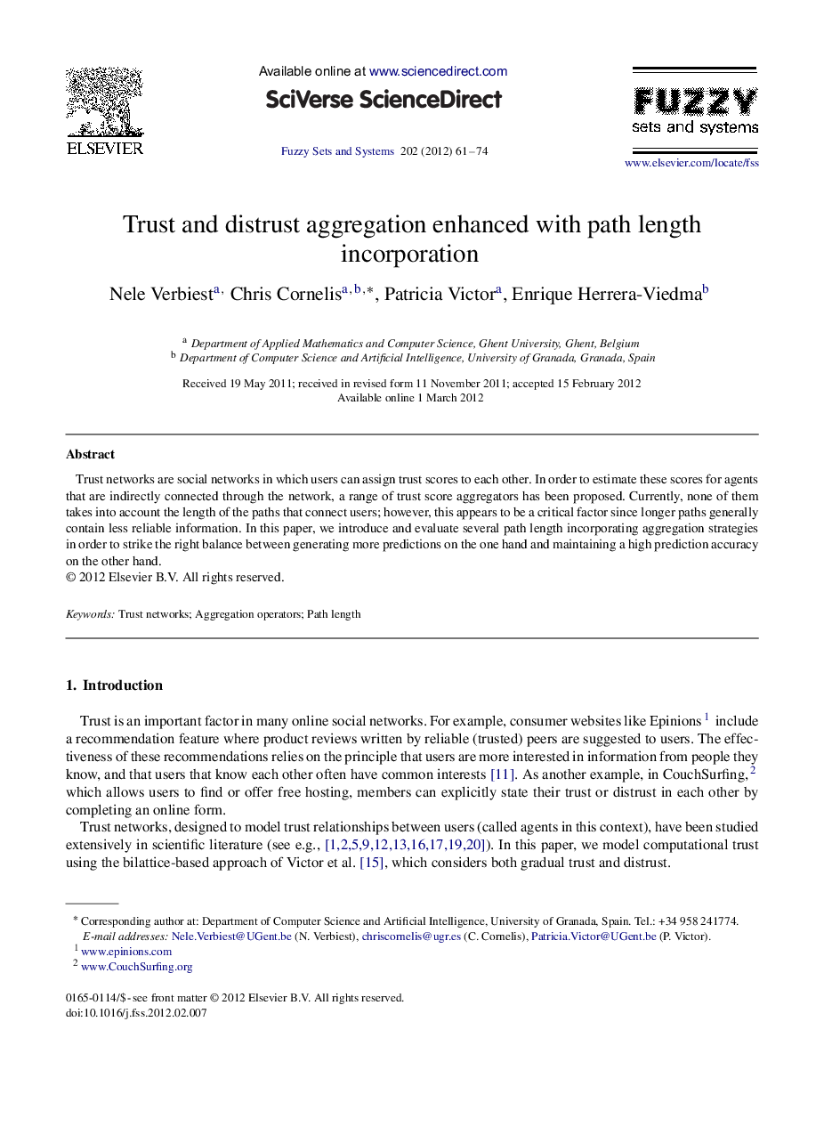 Trust and distrust aggregation enhanced with path length incorporation