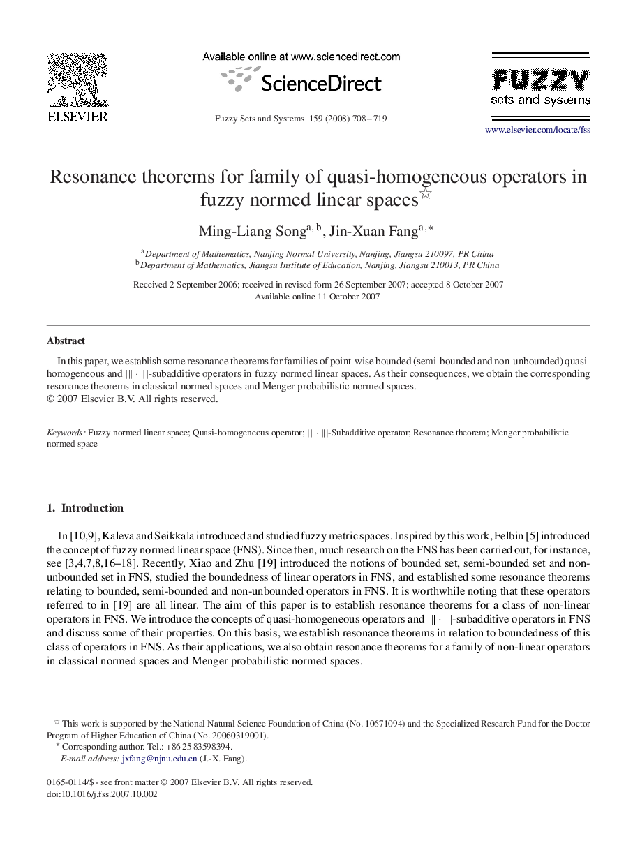 Resonance theorems for family of quasi-homogeneous operators in fuzzy normed linear spaces 